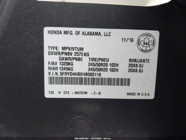 2017 ACURA MDX 5FRYD4H8XHB503118 Photo 8