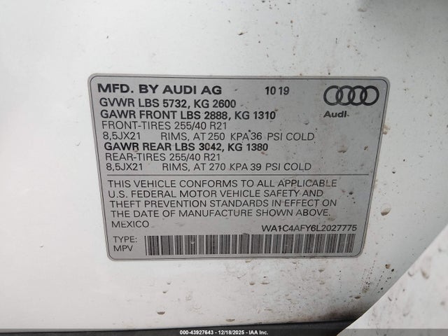 2020 AUDI SQ5 WA1C4AFY6L2027775 Photo 8