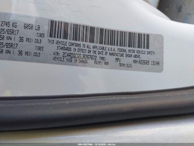 2018 DODGE GRAND CARAVAN 2C4RDGCG5JR267672 Photo 8