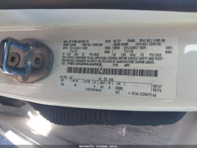 2022 FORD ESCAPE 1FMCU9G69NUA60936 Photo 8