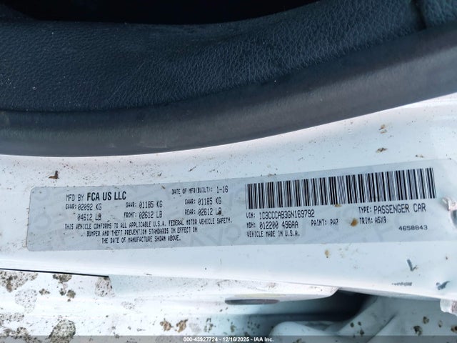 Chrysler 200 Limited 2016 1C3CCCAB3GN169792 Image 9