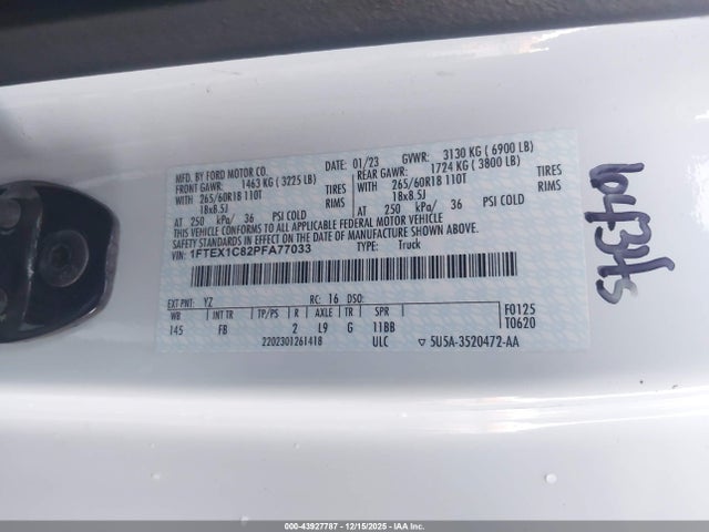 Ford F-150 Xlt 2023 1FTEX1C82PFA77033 Image 9