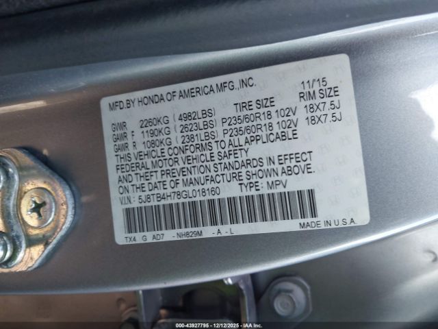 2016 ACURA RDX 5J8TB4H78GL018160 Photo 8