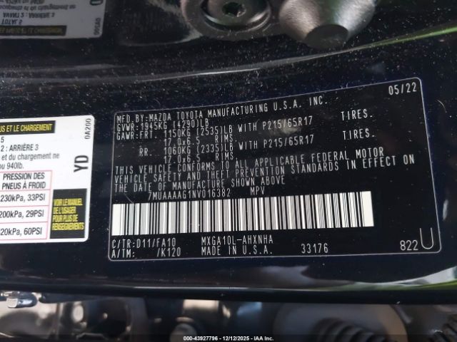 2022 TOYOTA COROLLA CROSS 7MUAAAAG1NV016382 Photo 8