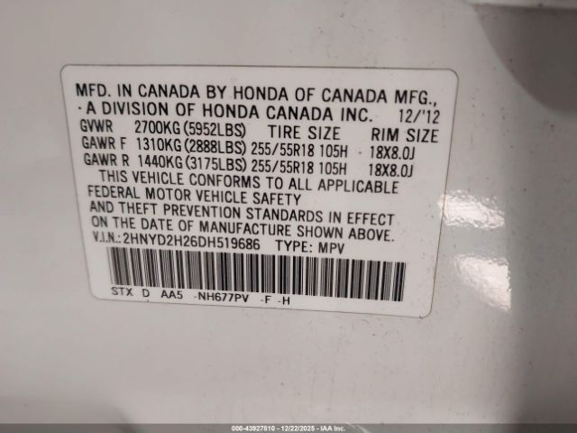 2013 ACURA MDX 2HNYD2H26DH519686 Photo 8
