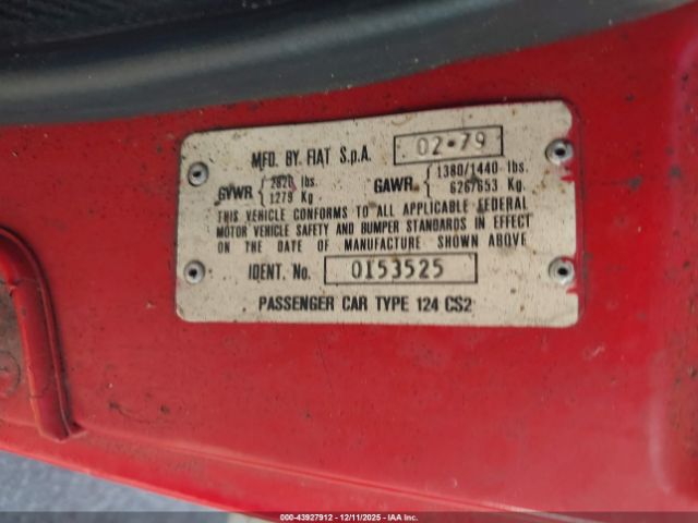 1979 FIAT 129 SPIDER 124CS20153525 Photo 8