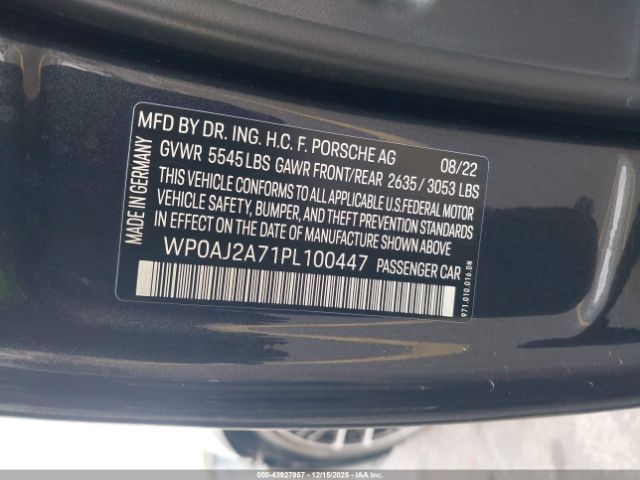 2023 PORSCHE PANAMERA WP0AJ2A71PL100447 Photo 8