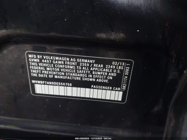 2013 VOLKSWAGEN CC WVWBP7AN9DE556758 Photo 8