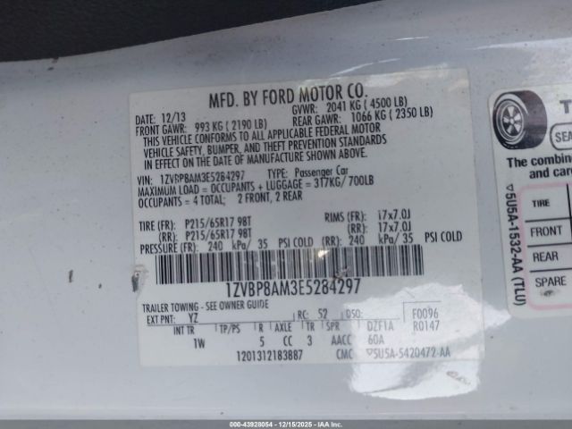 2014 FORD MUSTANG 1ZVBP8AM3E5284297 Photo 8