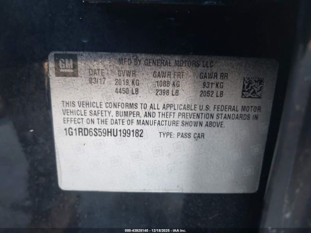 2017 CHEVROLET VOLT 1G1RD6S59HU199182 Photo 8