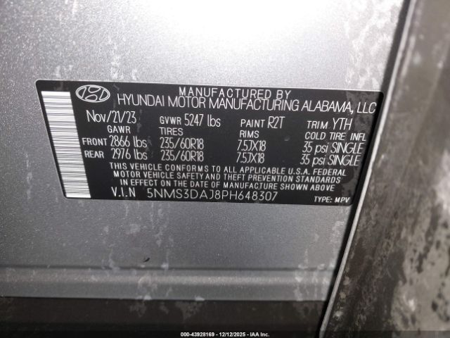 2023 HYUNDAI SANTA FE 5NMS3DAJ8PH648307 Photo 8