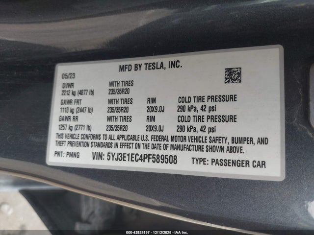 2023 TESLA MODEL 3 5YJ3E1EC4PF589508 Photo 8