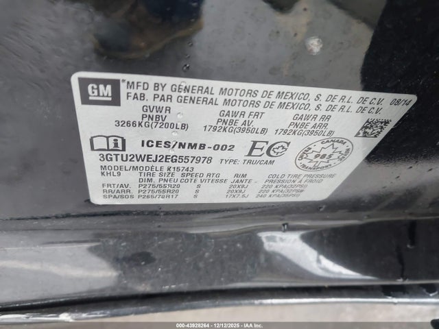 GMC Sierra 1500 Denali 2014 3GTU2WEJ2EG557978 Image 9