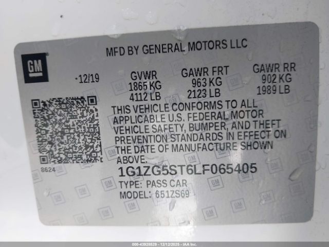 2020 CHEVROLET MALIBU 1G1ZG5ST6LF065405 Photo 8