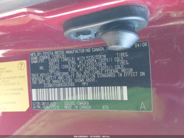 2009 LEXUS RX 350 2T2GK31U89C063566 Photo 8