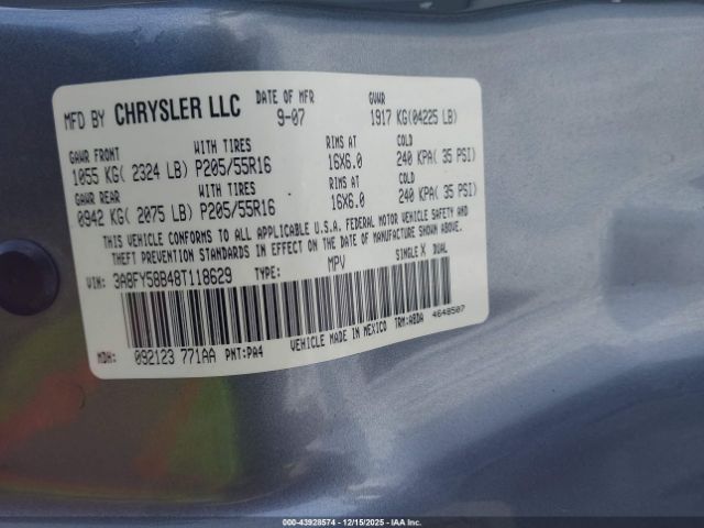 2008 CHRYSLER PT CRUISER 3A8FY58B48T118629 Photo 8