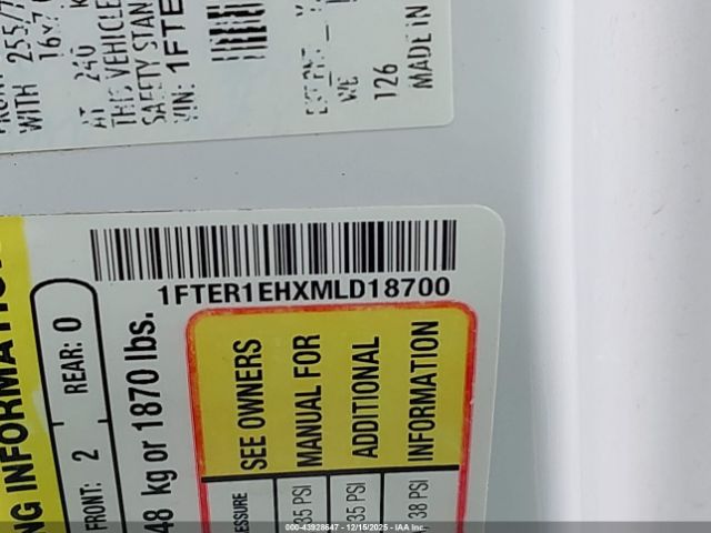 2021 FORD RANGER 1FTER1EHXMLD18700 Photo 8