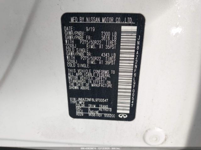 2020 INFINITI QX80 JN8AZ2NF6L9700547 Photo 8