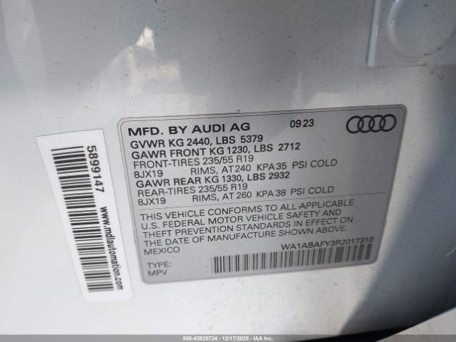 2024 AUDI Q5 WA1ABAFY3R2017310 Photo 8