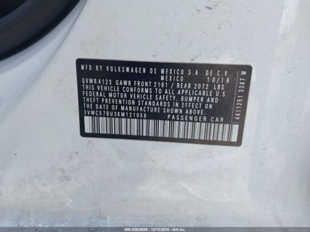 2019 VOLKSWAGEN JETTA 3VWC57BU3KM121058 Photo 8