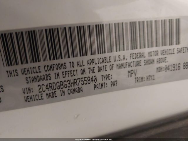 2017 DODGE GRAND CARAVAN 2C4RDGBG3HR755840 Photo 8