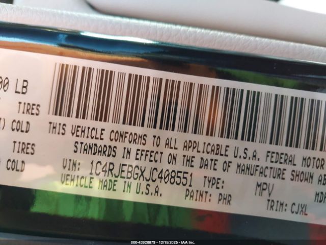 2018 JEEP GRAND CHEROKEE 1C4RJEBGXJC408551 Photo 8