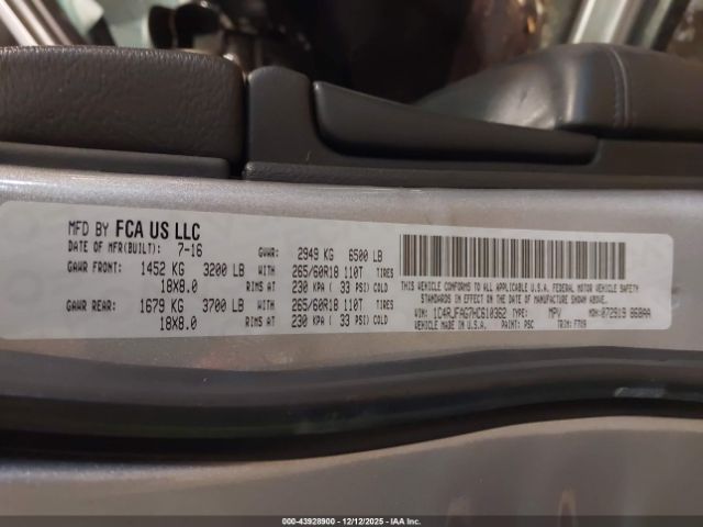 2017 JEEP GRAND CHEROKEE 1C4RJFAG7HC610362 Photo 8