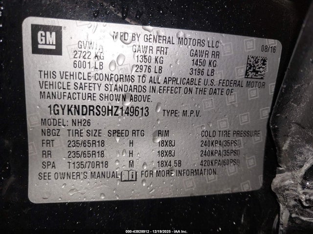 2017 CADILLAC XT5 1GYKNDRS9HZ149613 Photo 8