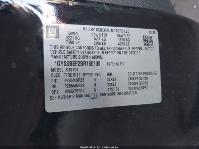 2011 CADILLAC ESCALADE 1GYS3BEF2BR186190 Photo 8