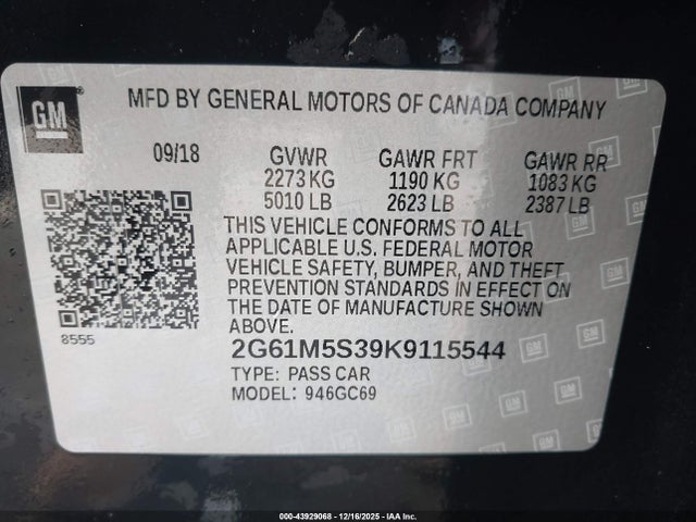 2019 CADILLAC XTS 2G61M5S39K9115544 Photo 8