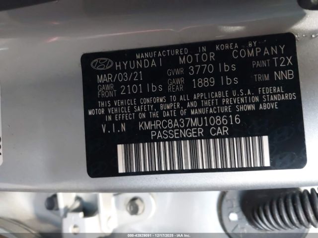 2021 HYUNDAI VENUE KMHRC8A37MU108616 Photo 8