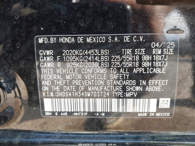 Продаж на аукціоні авто 2025 Acura Adx, vin: 3HDSA1H34SM703724, номер лоту: 43929133