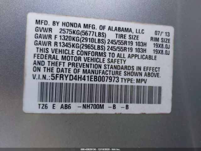 2014 ACURA MDX 5FRYD4H41EB007973 Photo 8
