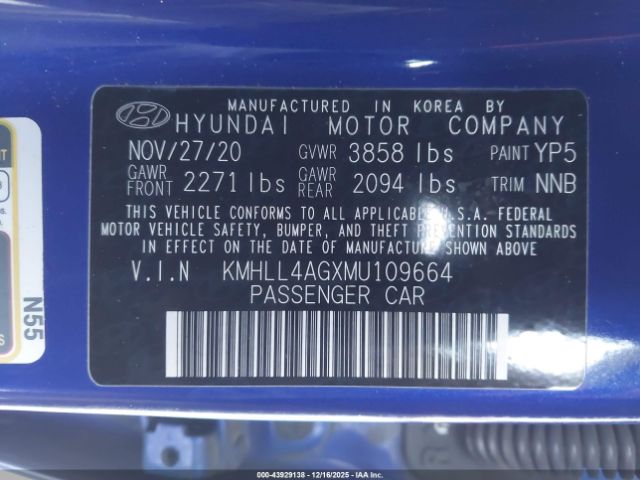 2021 HYUNDAI ELANTRA KMHLL4AGXMU109664 Photo 8