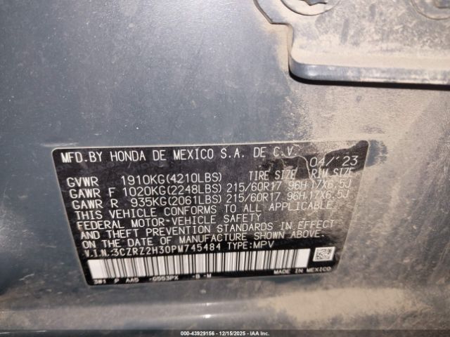 2023 HONDA HR-V 3CZRZ2H30PM745484 Photo 8