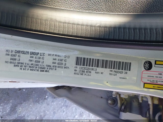 Chrysler 200 Limited 2014 1C3CCBCG2EN180119 Image 9