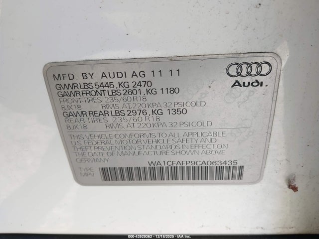 2012 AUDI Q5 WA1CFAFP9CA063435 Photo 8