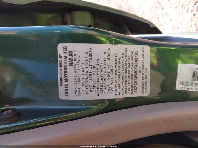 2000 ISUZU RODEO 4S2CK58W5Y4343165 Photo 8