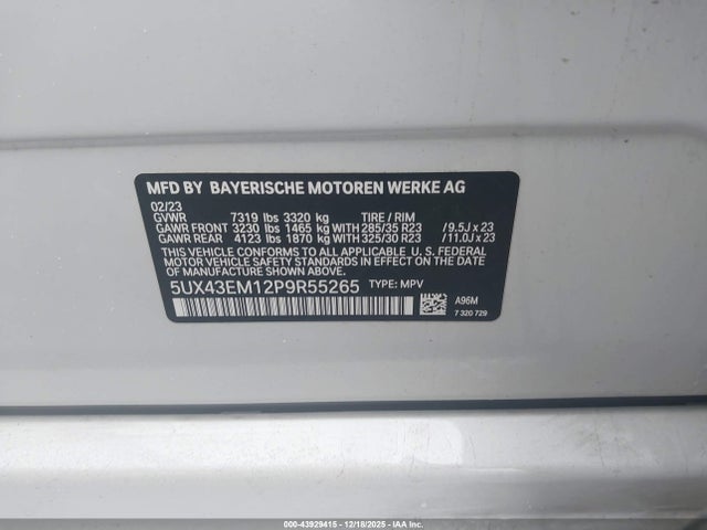 5UX43EM12P9R55265 BMW Alpina Xb7