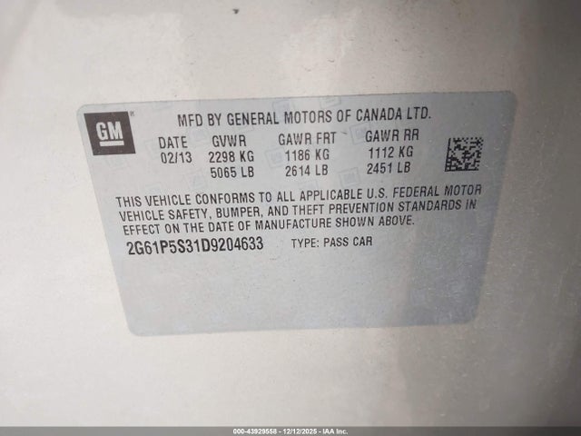 2013 CADILLAC XTS 2G61P5S31D9204633 Photo 8