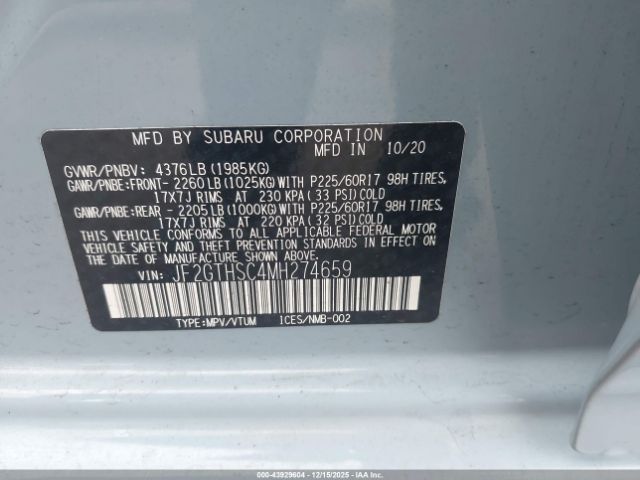 2021 SUBARU CROSSTREK JF2GTHSC4MH274659 Photo 8