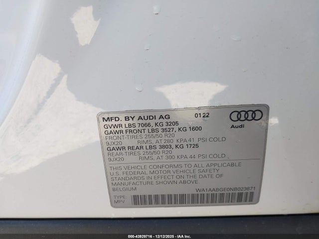 2022 AUDI E-TRON WA1AABGE0NB023671 Photo 8