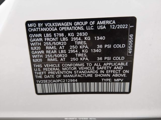 2023 VOLKSWAGEN ATLAS CROSS SPORT 1V2SE2CA0PC212964 Photo 8