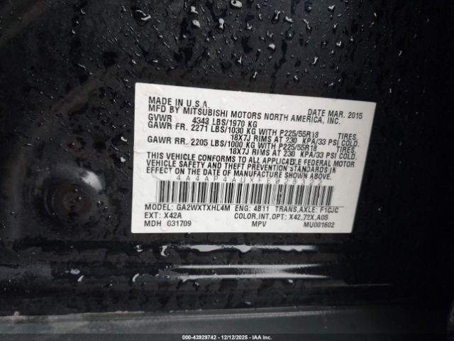 2015 MITSUBISHI OUTLANDER SPORT 4A4AP4AUXFE028322 Photo 8