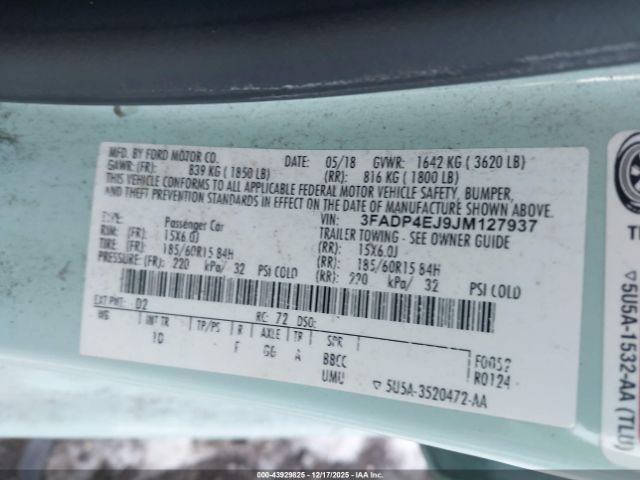 2018 FORD FIESTA 3FADP4EJ9JM127937 Photo 8