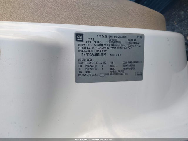 2008 CHEVROLET TAHOE HYBRID 1GNFK13548R228826 Photo 8