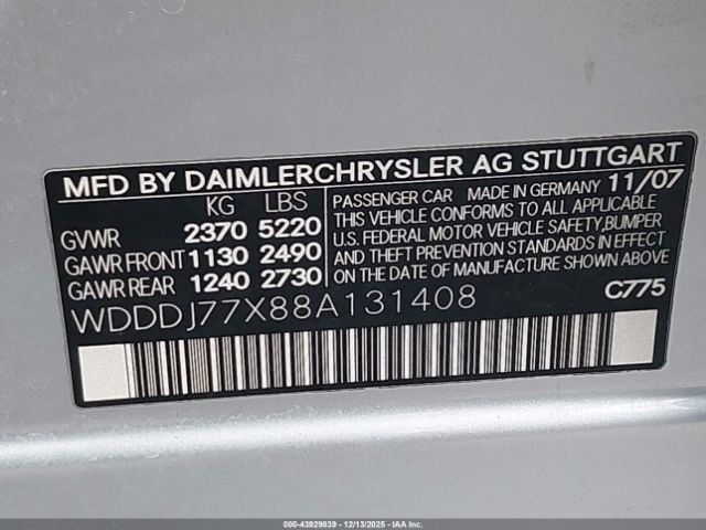 2008 MERCEDES-BENZ CLS 63 AMG WDDDJ77X88A131408 Photo 8