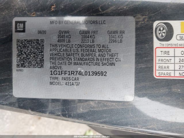 2020 CHEVROLET CAMARO 1G1FF1R74L0139592 Photo 8