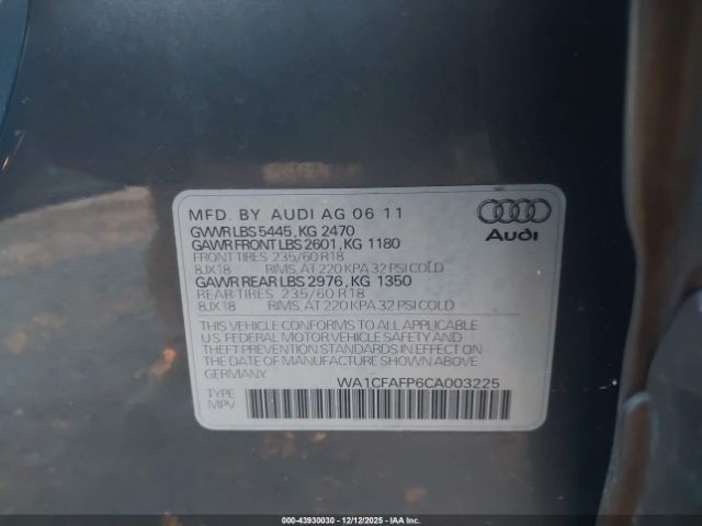2012 AUDI Q5 WA1CFAFP6CA003225 Photo 8