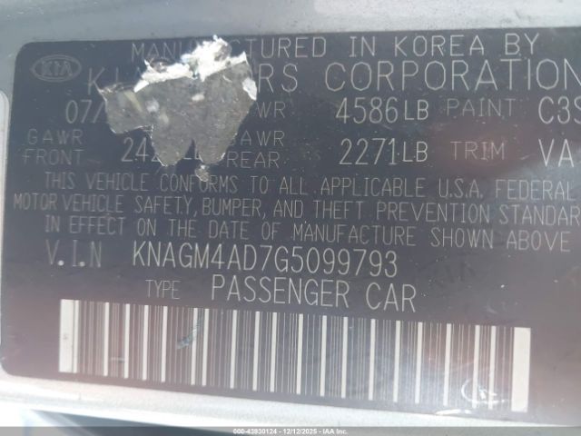 2016 KIA OPTIMA HYBRID KNAGM4AD7G5099793 Photo 8